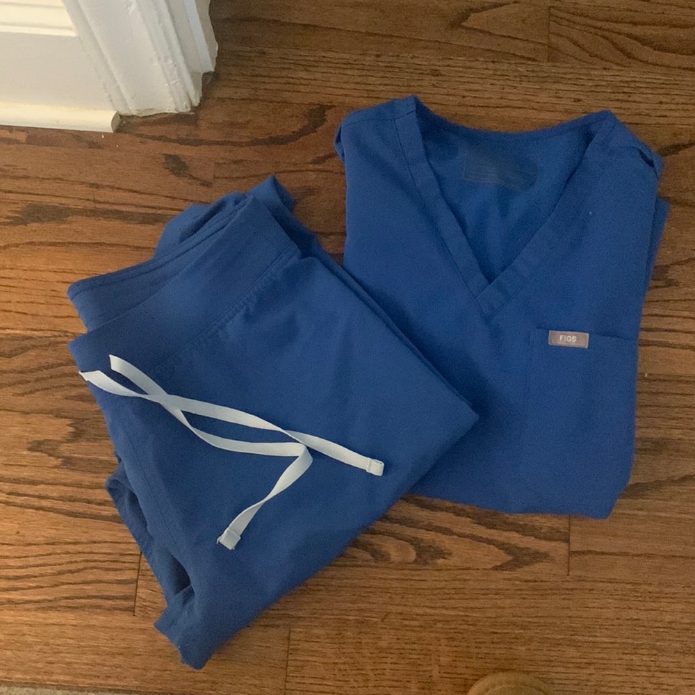 Figs Royal Blue Size Small Livingston Pant One Pocket Top Size Small